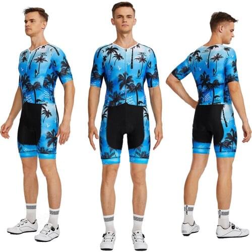 CODBCO Summer Cycling Bodyskuit Mens Cycling Jerseys One Piece Short Sleeve Cycling Clothing High-density sponge Pad