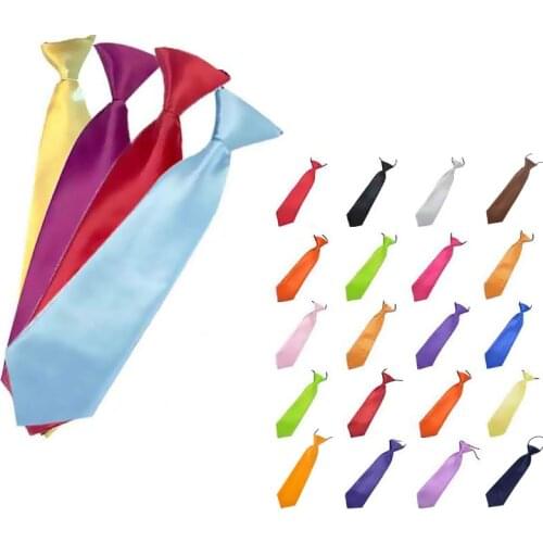 Elastic School Classic Satin Black Wedding Ties Bow Tie Neck Childrens Fancy KIDS Boys Plain Formal Pre-Tied