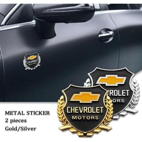 2pcs Car Styling 3D Metal Stickers Decals Emblem Badge For Chevrolet Colorado Cruze Spark Captiva Malibu Trax Aveo Accessories