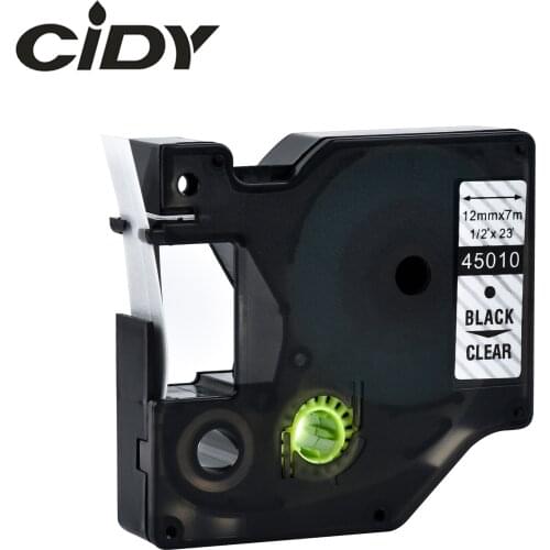 Cidy 45010 Compatible Dymo D1 manager 12mm Black on clear label tape for Dymo Label Printer DYMO LM160 LM280 dymo PNP