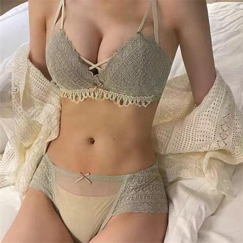 Underwear Women Push Up Bra Brassiere Gather Bra and Panties Set Embroidery Sexy Lingerie Set Lenceria Sensual Mujer Sujetadores