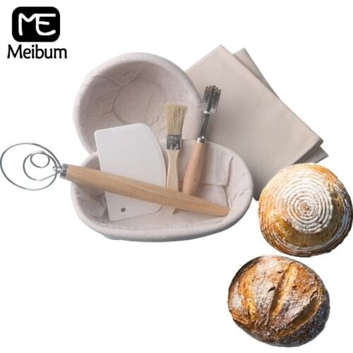 Dough Fermentation Rattan Basket 7PCS Country Bread Baguette Banneton Brotform Proofing Proving Baskets Knife Brush Linen
