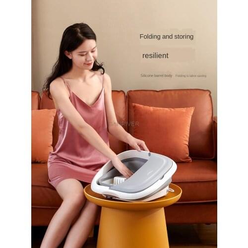Foldable Foot Bath Massager With Bubble Infrared Heating Foot Soak Massage Wheels Massage Relaxation