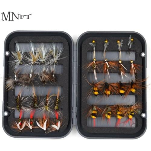 MNFT 32Pcs/Box Fly Fishing Flies Trout Lures Fishing Tackle Fly Fishing Flies with Boxed Carp Artificial Fish Bait