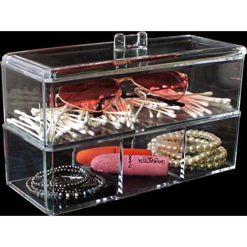 Portable Transparent Makeup Organizer Storage Box Acrylic Make Up Organizer Cosmetic Organizer Makeup Storage Drawers Organizer