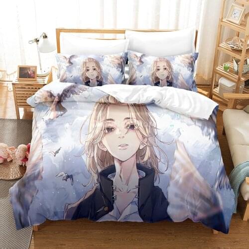 Tokyo Revenger Anime Bedding Set 3d Duvet Cover Sets Comforter Bed Linen Twin Queen King Single Size Fashion Luxury Cartoon Gift