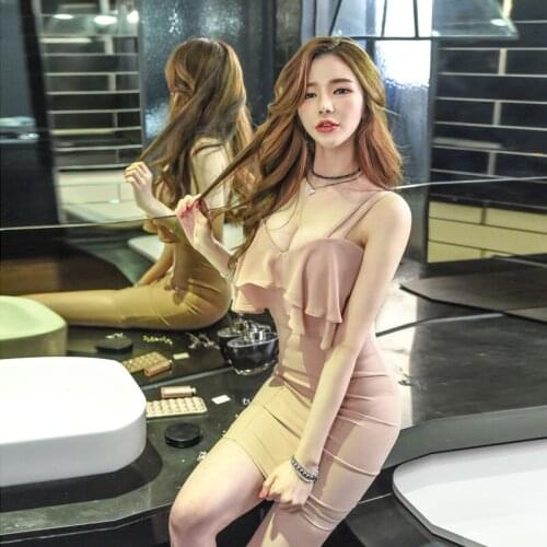 SEXYE Yuan Pink Skirt V Neck Suspenders Flounced Lingerie for Silicone Love Doll Skirt