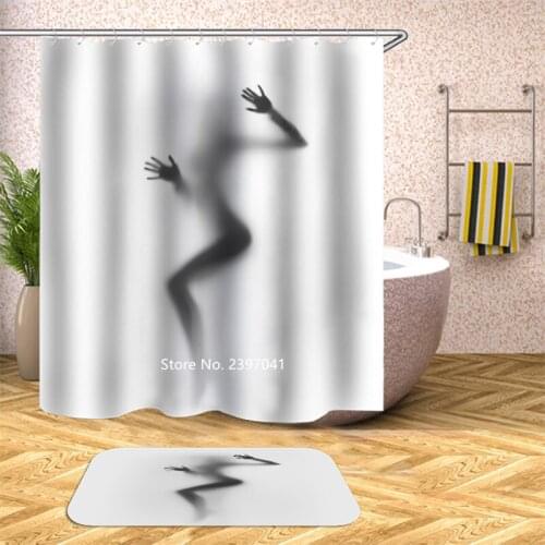 Modern and Contracted New Plants Green Leaves Cartoon Animal Parrot Chinchilla Shower Curtain Black and White Home Decoration