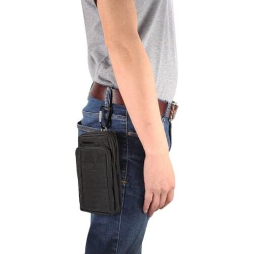 Belt Bag Shoulder Bags Men Women For iPad Smartphone Tablet iPhone 12 Case 7-inch Nylon Handbag Backpack Wallet With Hook Pocket