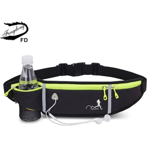 Fengdong ultra thin running bag sports waist bag men multifunctional waist pack sling chest bag anti-theft 5.5 inch phone bag