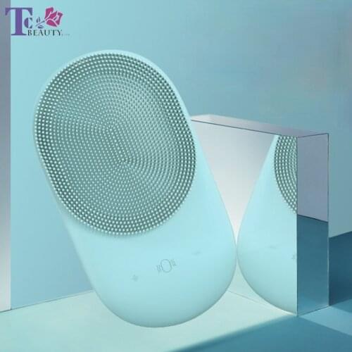 Ultrasonic Vibration Silicone Electric Facial Cleansing Brush Facial Massager Tool Deep Cleansing Pore Cleansing Instrument