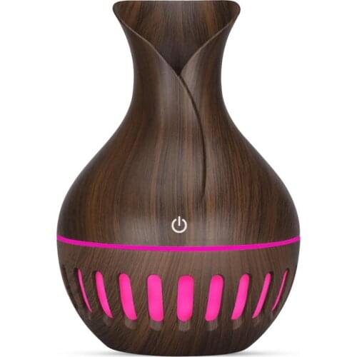 Shipping free 130ml vase shape wood grain usb humidifier mini mist maker