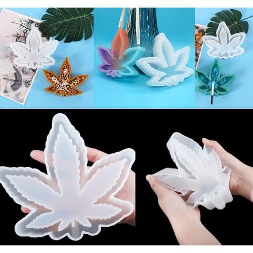Maple Leaf Craft Ashtray UV Epoxy Resin Molds Cup Pad Home Ornament Crystal Mirror Silicone Molds for DIY Casting Decor Tool