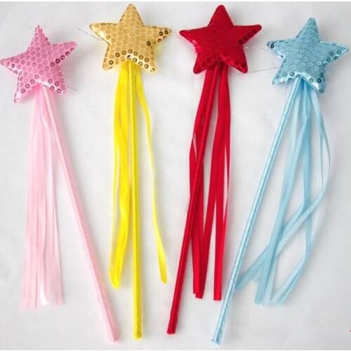 Lovely Star Love Heart Sequin Magic Wands Children Girls Fairy Wand Sticks Dress Up Hallowmas Party wedding birthday