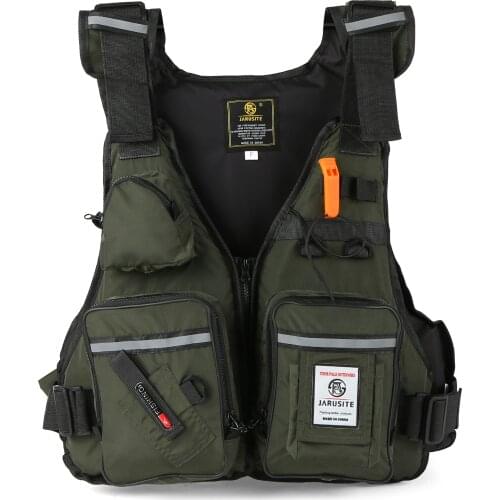 Multi-Pockets Fly Fishing Jacket Buoyancy Vest with Water Bottle Holder for Kayaking Sailing Boating Water Sports Fishing Vest