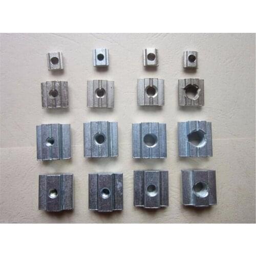 100pcs 50pcs 20pcs M3 M4 M5 M6 T Block Square nuts T-Track Sliding Hammer Nut for Fastener Aluminum Profile 2020 3030 4040 4545