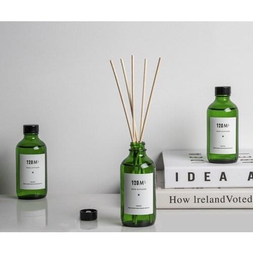 120ml Home Fragrance Aromatherapy Reed Diffuser Small Green Bottle Westin White Tea Misty Forest Green Bamboo Last 30~60 days