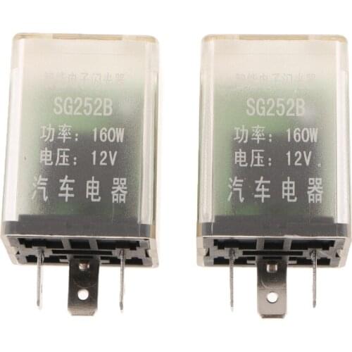 2 Pieces DC12V 160W 3Pin Turn Signal Blink LED Light Bulb Indicator Flasher Relay
