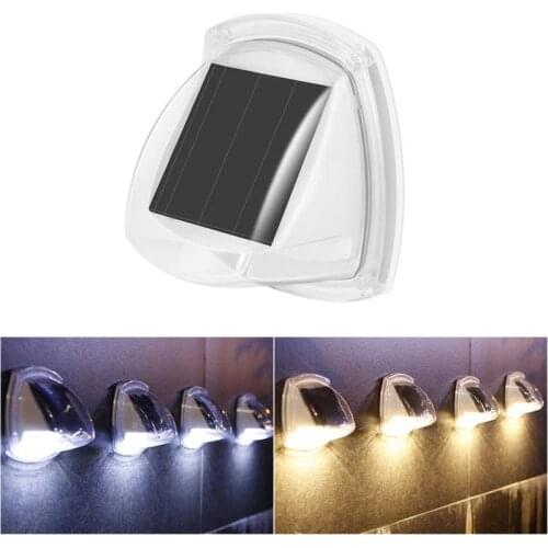 2 Pcs Waterproof LED Lamp Solar Sconce Sensor Wall Light Solar Power Wall Mount Light Outdoor Warm White Garden Yard Fence