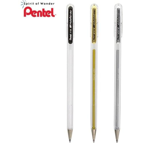 3pcs Pentel K108 metal gel pen signature pen copy gold pen brush highlight pen greeting card decoration signature