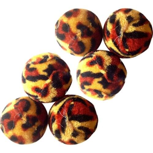 6PCS Cat Plush Pompom Toys Mini Leopard Print Ball Toy Cat Balls Toy Kitten Chewing Toys Cat Toy Pet Supplies