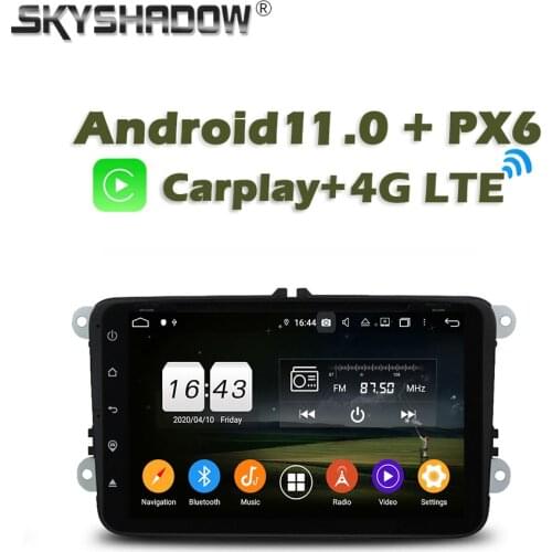 Carplay PX6 Car DVD Player DSP Android 10 4G+64G GPS RDS Radio wifi Bluetooth 5.0 for VW PASSAT CC Tiguan Jetta Leon Polo Golf
