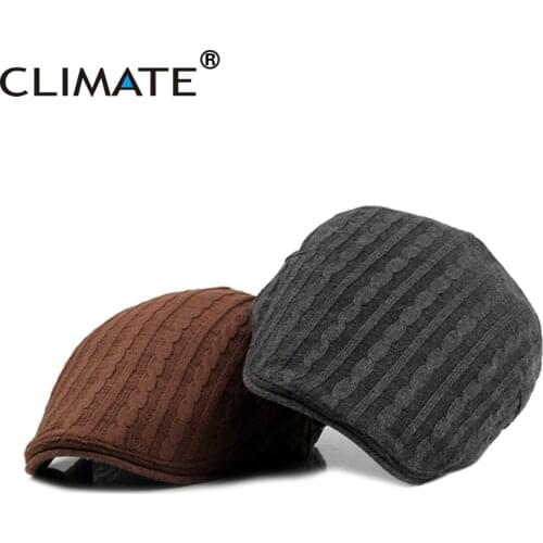 CLIMATE Vintage Beret Ivy Flat Cap Men Retro Beret Hat for Men British style Casual Thickened Beret Cap Flat Caps Beret for Man
