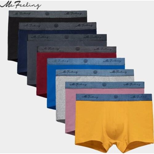 【me feeling Brand】4 pack Boxer Shorts for Men Underpants Briefs Stretch Cotton Underwear Homme Comfortable Smooth Breathable