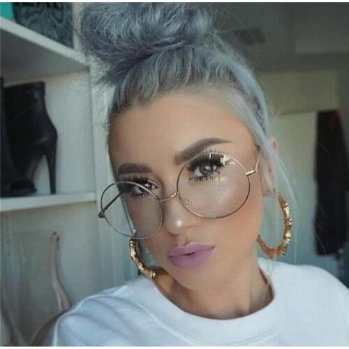 Oversized Round Glasses Women Men Metal Large Big Circle Glasses Optical Frame Round Eyeglasses Frame Fashion Spectacles Eyewear