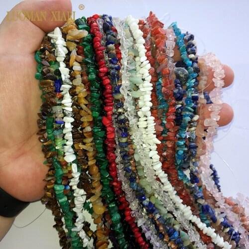 3-5 mm Natural Gravel Shape Colorful Irregular Stone Beads Crystal Agat e for Jewelry Making DIY Bracelet Necklace Strand 34