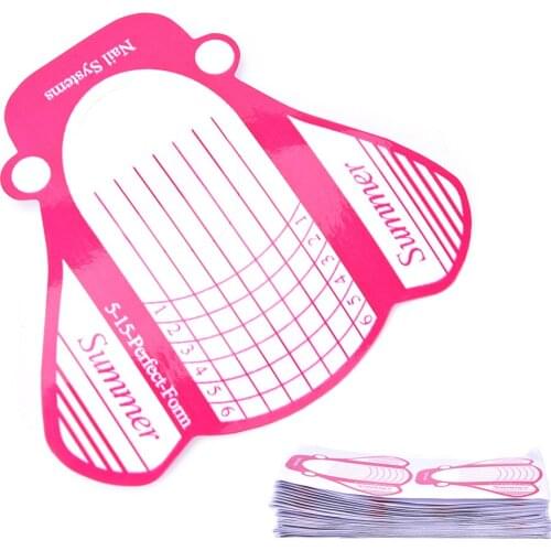 100 Pcs Nail Form Rose Insert Shaped New Nail Art Tips Extension Forms Guide French DIY Acrylic UV Gel Nail Tools