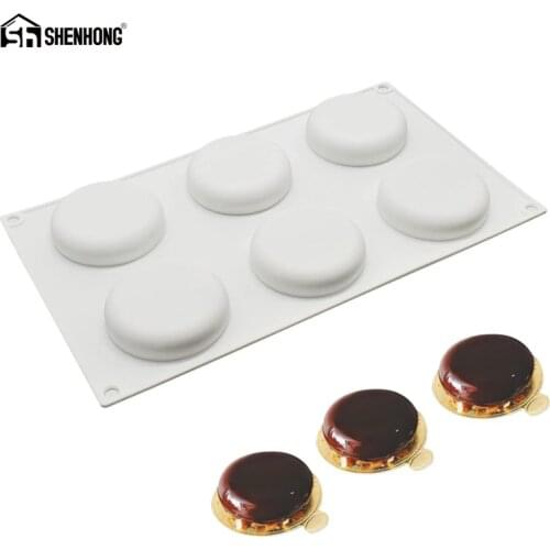 SHENHONG Round Tart Cake Mold For Baking Dessert Ring Art Mousse Silicone 3D Mould Silikonowe Moule Tartlet Pan Pastry Tools