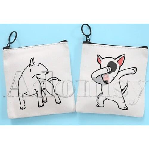 Bull Terrier Canvas Coin Purse Clutch Printing Cloth Coin Purse Student Case Customization