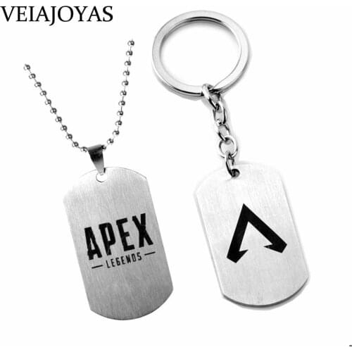 Game Apex Legends Stainless Steel Pendant Necklace Beads Chain Long Necklace Charms Car Keychain Best Gifts Jewelry Accessories