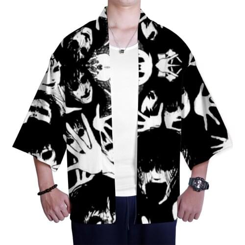 Fashion Leisure HIP HOP junji ito 3D Printed Kimono summer Women/Men Summer Casual Cool Short Sleeve streetwear Kimono