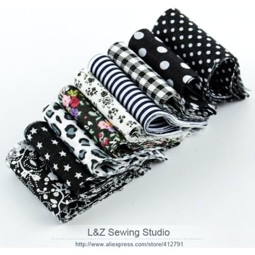 Booksew Black Sets Jelly Roll Fabric Strip Patchwork Crafts 9pcs/lot 100% Cotton DIY Tildas Quilting Fabric Bundle 5cm x100cm