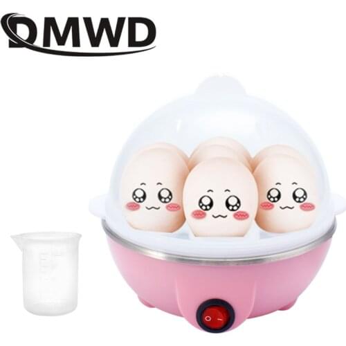 DMWD 110V/220V Rapid Heating Electric Egg Cooker 7 Eggs Capacity Boiler Steamer Pan Portable Kitchen Cooking Tools Cookware