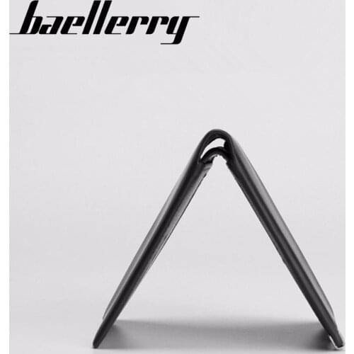 Baellerry Men Slim Short Wallet Ultrathin Coin Purse Male PU Leather Wallets Money Billfold Pocket Credit Card Holder Clips