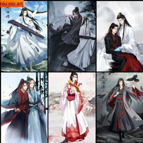 5D DIY Full Drill Diamond Painting Anime Diamond Embroidery Wei Wuxian Cartoon Cross Stitch Mosaic Art Decoration