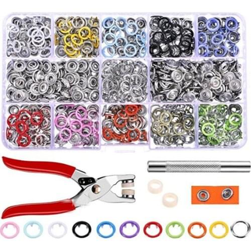 1set 9.5MM Metal Eyelet Set Leather Craft Repair Scrapbooking DIY Leather Hole Clothes Accessories With Hand Knocking Tools