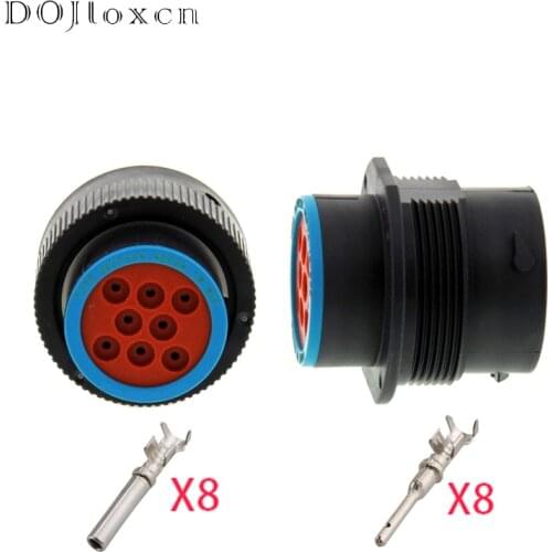 8 Hote DEUTSCH Original Authentic Connector For Aviation Car Wiring Plug Balck Male Female Socket HDP24-18-8PE/HDP26-18-8SE