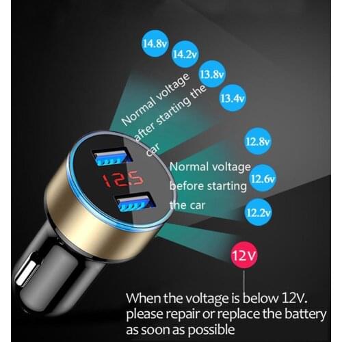 Portable Dual USB LED Digital Display Quick Charge 5V 3.1A Car Charger Adapter зарядное устройство Battery Charging Units