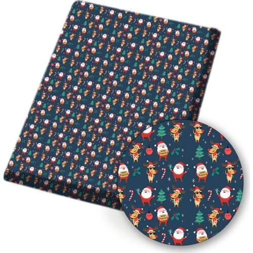 Christmas Printed Polyester Cotton Fabric Supplies Cloth Fabrics Sheet For DIY Bag Craft Patchwork Sewing Accessories 45*145cm