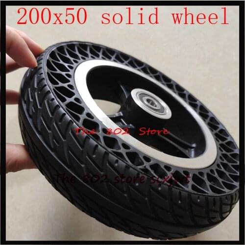 Newset 200x50 Honeycomb Wheel Tyre with Alloy Hub 8 Inch Solid Tire Stab-proof, Wear-resistant and Non Inflatable 200*50 Tyre