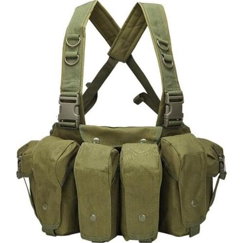 Outdoor Tactical Chest Rig Military Molle Vest with AK 47 Magazine Pouch Airsoft Paintball Hunting Vest CS Outdoor Equipment