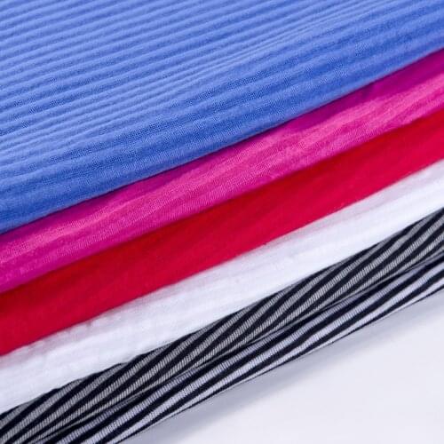 Comfortable Cotton Striped Knit Fabric For Sewing Permeable Cardigan Sunscreent-Shirt In Spring And Summer 50x150cm/Pcs KA0042