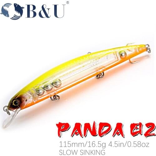 B&U Ultra Long Casting 115S Saltwater Sinking Minnow 115mm 16.5g Tungsten Weight Fishing Lure Seabass Hard Bait