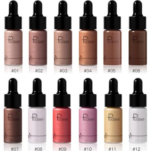 Pudaier Liquid Highlighter Beauty Concealers Face Illuminator Makeup Glow Shimmer Long Lasting Brighten Cream Liquid Foundation