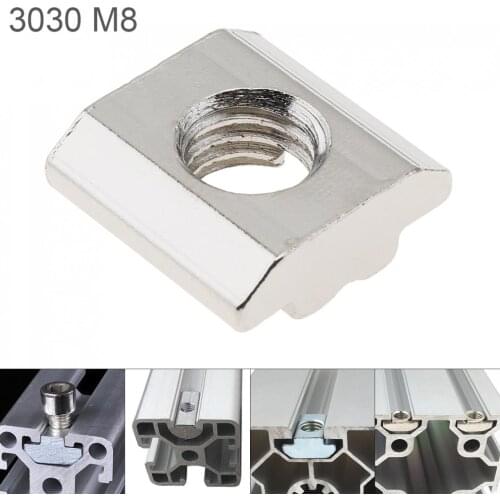 1PCS M8 for 30 Series Slot T-nut Sliding T Nut Hammer Drop In Nut Fasten Connector 3030 Aluminum Extrusions