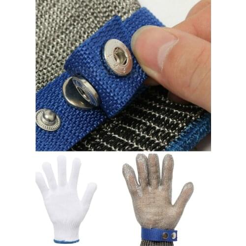 1pcs Safety Cut Proof Stab Resistant Stainless Steel Gloves Metal Mesh Mountaineer Gloves Outdoor Fishing Gloves Outdoors Tool